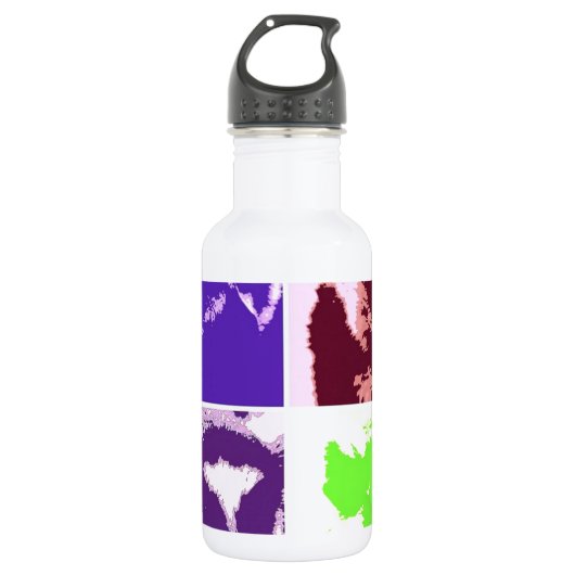 Pop-Art-Lemuren Trinkflasche (Vorderseite)
