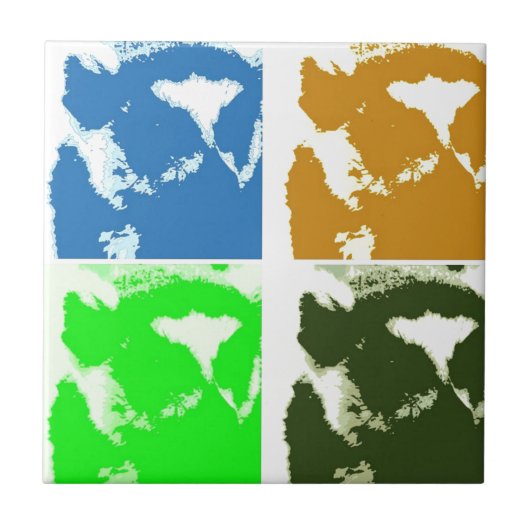 Pop Art Lemurs Fliese (Vorderseite)