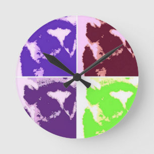 Pop Art Lemurs Runde Wanduhr