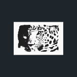 Pop Art Leopard Wrapped Canvas Leinwanddruck<br><div class="desc">Schwarzweiß-Comic Graphic Novel Style Leopard Eyes Digital Ink Zeichnend</div>