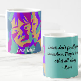 Pop Art Lesbian Valentine's Day | Rumi Zitat Kaffeetasse