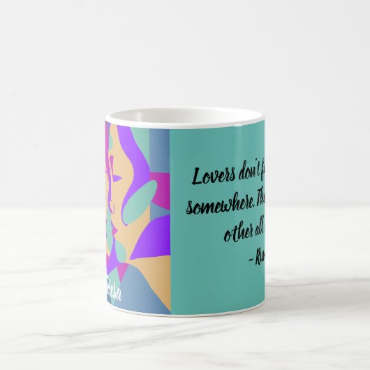 Pop Art Lesbian Valentine's Day | Rumi Zitat Kaffeetasse (Mittel)