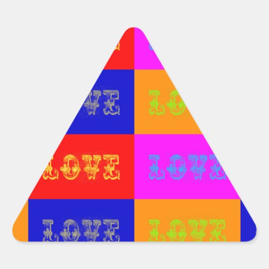 Pop Art Liebe Dreieckiger Aufkleber (Vorderseite)