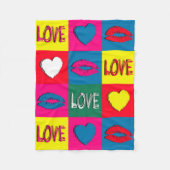Pop Art Liebe Fleecedecke (Vorderseite)