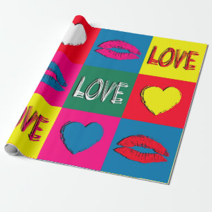 Pop Art Liebe Geschenkpapier