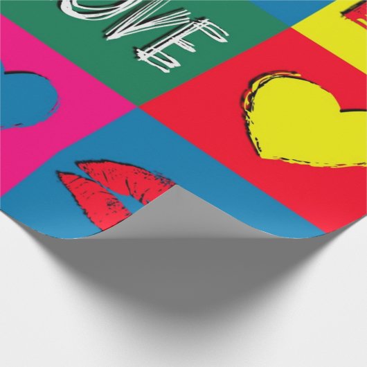 Pop Art Liebe Geschenkpapier (Ecke)