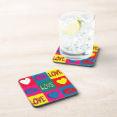 Pop Art Liebe Getränkeuntersetzer (Rechte Seite)
