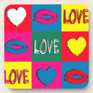 Pop Art Liebe Getränkeuntersetzer
