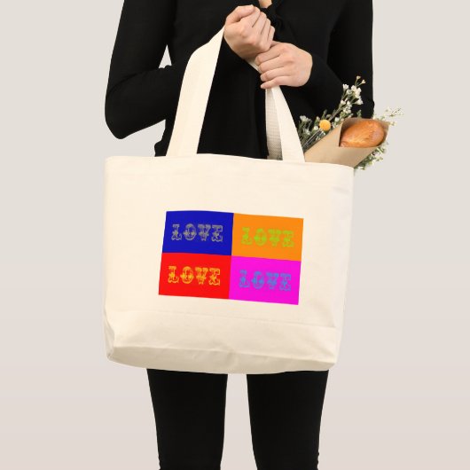 Pop Art Liebe Jumbo Stoffbeutel (Vorderseite (Produkt))