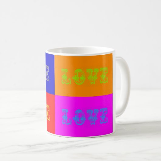 Pop Art Liebe Kaffeetasse (VorderseiteRechts)