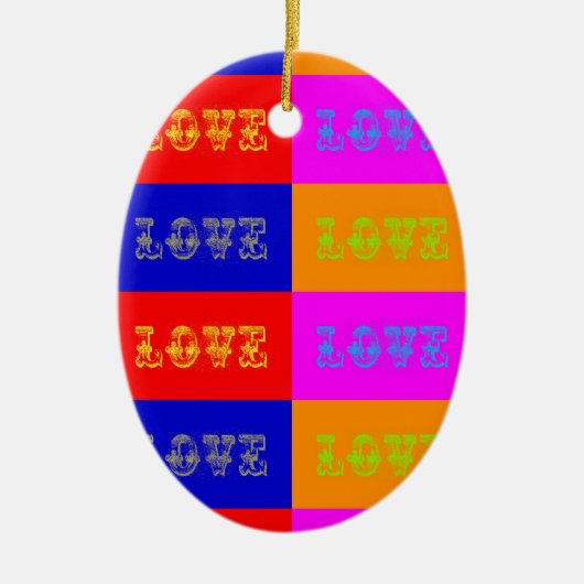 Pop Art Liebe Keramik Ornament (Vorne)