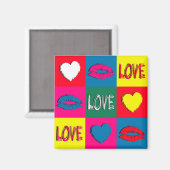 Pop Art Liebe Magnet (Vorderseite/Rückseite)