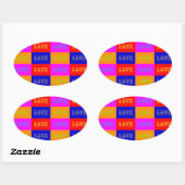 Pop Art Liebe Ovaler Aufkleber (Blatt)