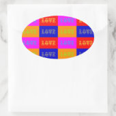 Pop Art Liebe Ovaler Aufkleber (Tasche)