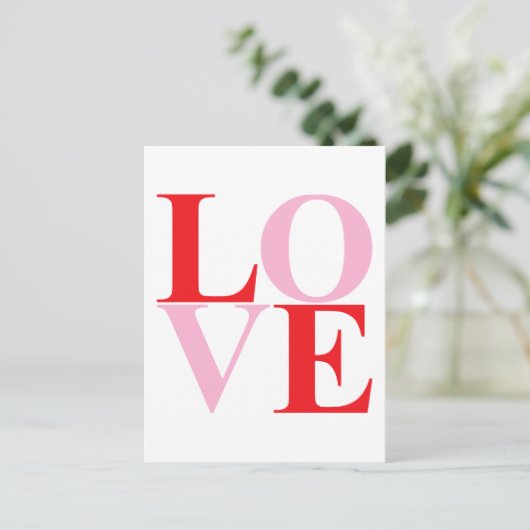 Pop Art LIEBE Postkarte (Stehend Vorderseite)