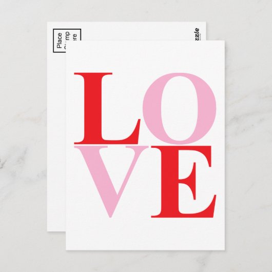 Pop Art LIEBE Postkarte (Vorne/Hinten)