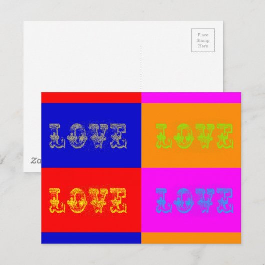 Pop Art Liebe Postkarte (Vorne/Hinten)