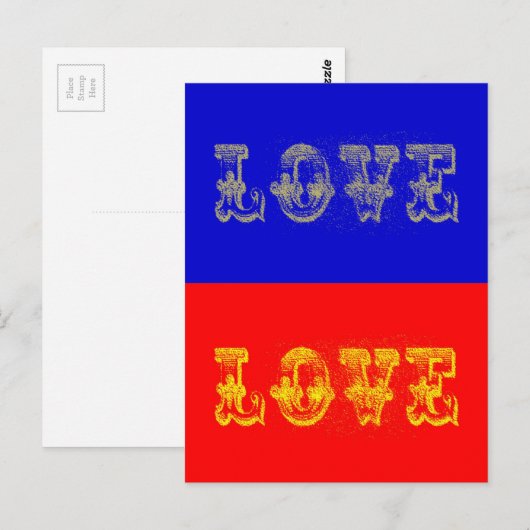 Pop Art Liebe Postkarte (Vorne/Hinten)