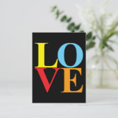 Pop Art LIEBE Postkarte (Stehend Vorderseite)