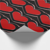 Pop Art Liebe Red Hearpping Paper Geschenkpapier (Ecke)