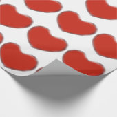 Pop Art Liebe Red Hearts Weißes Umschlagpapier Geschenkpapier (Ecke)