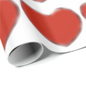 Pop Art Liebe Red Hearts Weißes Umschlagpapier Geschenkpapier (Rolleneckpunkt)