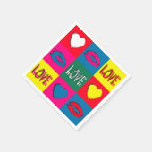 Pop Art Liebe Serviette (Ecke)