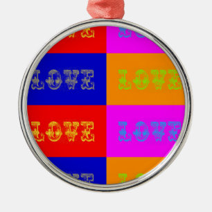 Pop Art Liebe Silbernes Ornament