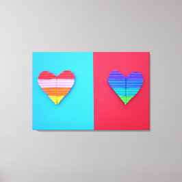 Pop Art Liebe Twin Rainbow Hearts Leinwanddruck