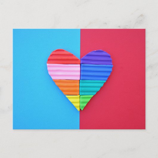 Pop Art Liebe Twin Rainbow Hearts Postkarte (Vorderseite)