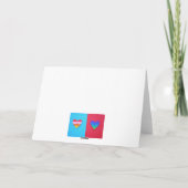 Pop Art Liebe Twin Valentine Rainbow Hearts Karte (Rückseite)