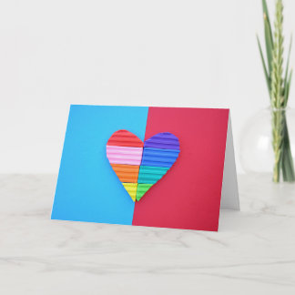 Pop Art Liebe Twin Valentine Rainbow Hearts Karte