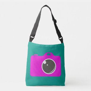 Pop Art Lila Camera Green Tragetaschen Mit Langen Trägern