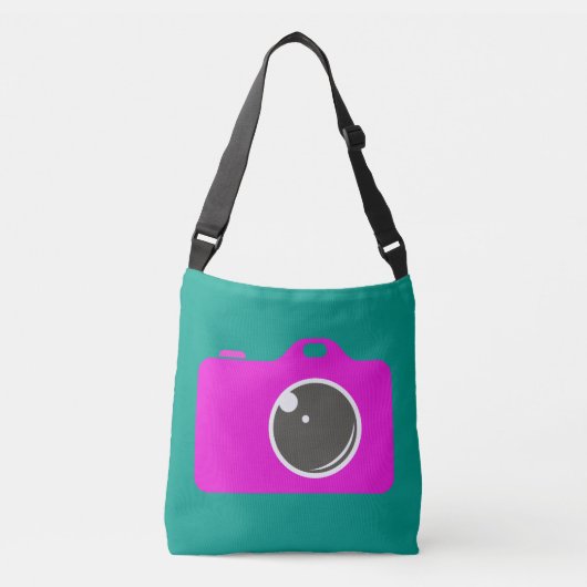 Pop Art Lila Camera Green Tragetaschen Mit Langen Trägern (Vorderseite)