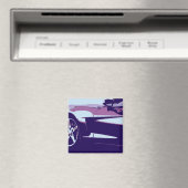 Pop Art Lila Corvette Magnet (In Situ (Geschirrspüler))