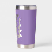 Pop Art Lila mit negativer Raummeldung Thermobecher (Rückseite)