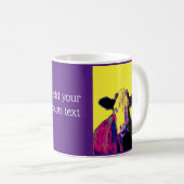 Pop Art lila und gelbe Kuh fügen Sie Ihre eigenen  Kaffeetasse (VorderseiteRechts)