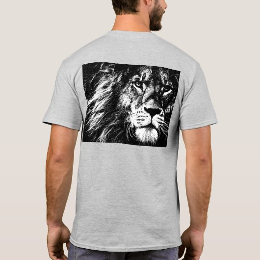 Pop Art Lion Back-Side Print Template Mens T-Shirt (Rückseite)