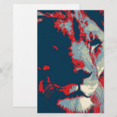 Pop Art Lion Briefpapier (Vorne/Hinten)