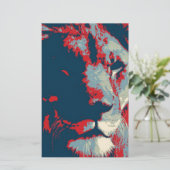 Pop Art Lion Briefpapier (Stehend Vorderseite)