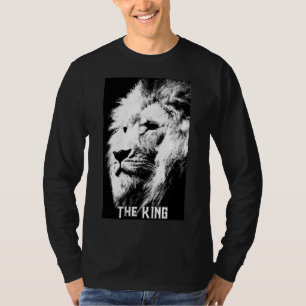 Pop Art Lion Elegant Moderne Schwarz-Weiß-Männer T-Shirt
