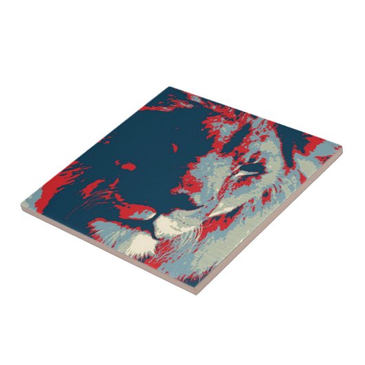 Pop Art Lion Fliese (Seite)