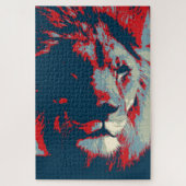 Pop Art Lion Illustration Puzzle (Vertikal)