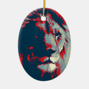 Pop Art Lion Keramik Ornament