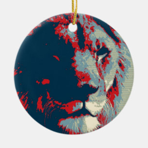 Pop Art Lion Keramik Ornament