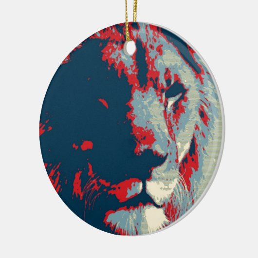 Pop Art Lion Keramik Ornament (Links)