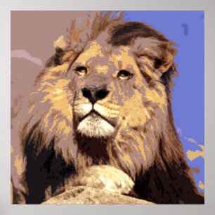 Pop Art Lion Poster - Tierfotografie