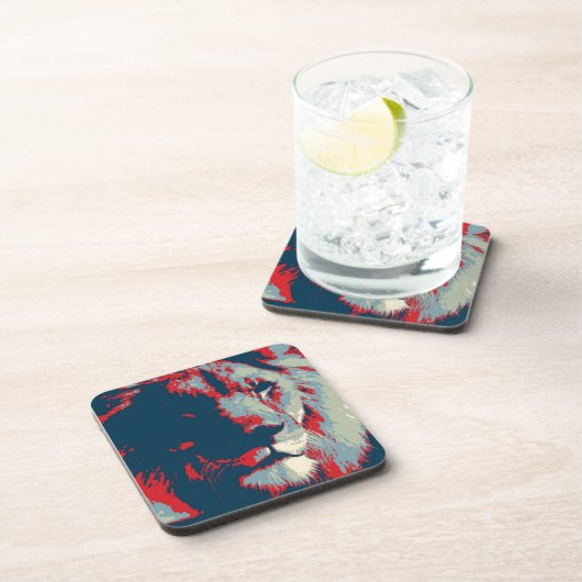 Pop Art Lion Untersetzer (Rechte Seite)