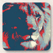 Pop Art Lion Untersetzer (Vorderseite)