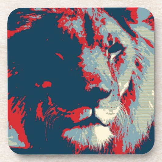 Pop Art Lion Untersetzer (Vorderseite)